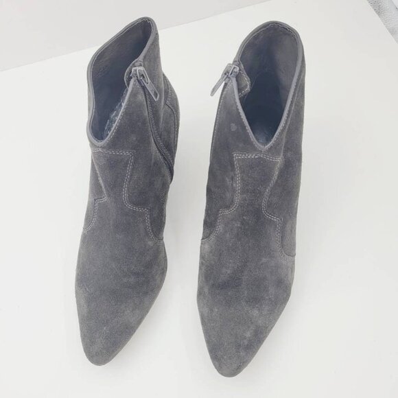 Ash Womens Cowboy Ankle Boots Booties Gray Block Heel Pointed Toe Zip 10 EUR 40 - Picture 6 of 9